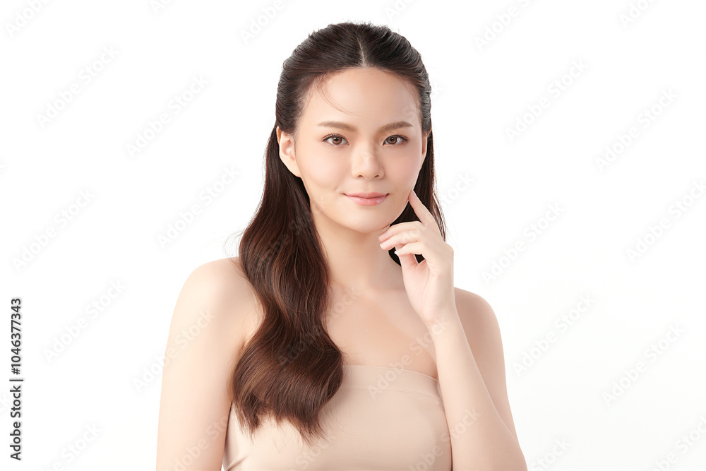 Beautiful young asian woman with clean fresh skin on white background, Face care, Facial treatment, Cosmetology, beauty and spa, Asian women portrait. Beautiful young asian woman with clean fresh skin on white background, Face care, Facial treatment, Cosmetology, beauty and spa, Asian women portrait.
