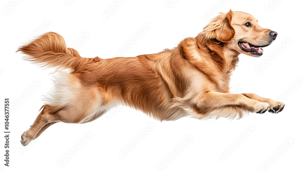 Golden Retriever Leaping in Mid-Air Golden Retriever Leaping in Mid-Air