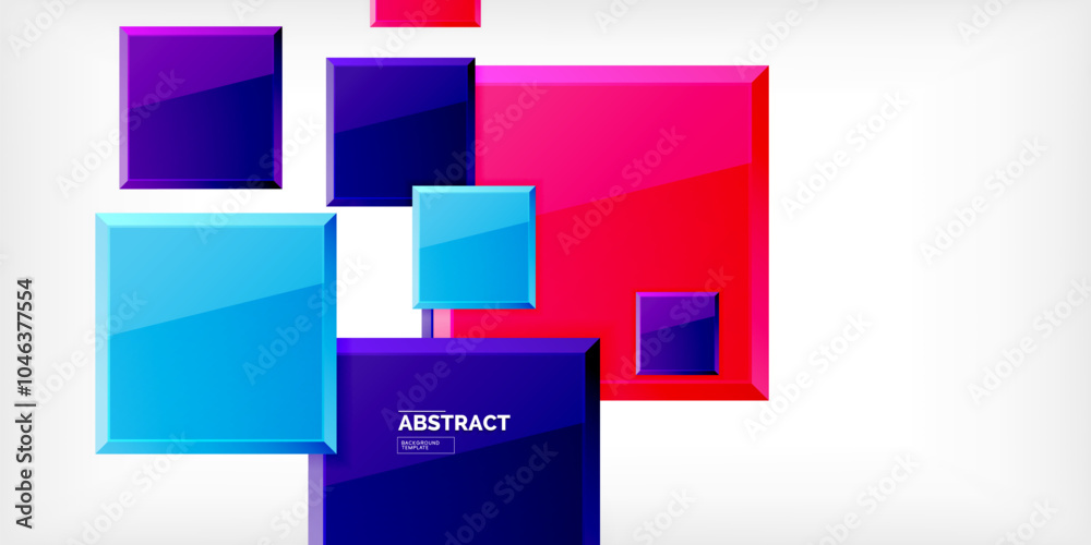 Fototapeta premium Colorful squares with reflections abstract background design. Vector Illustration For Wallpaper, Banner, Background, Card, Book Illustration, landing page