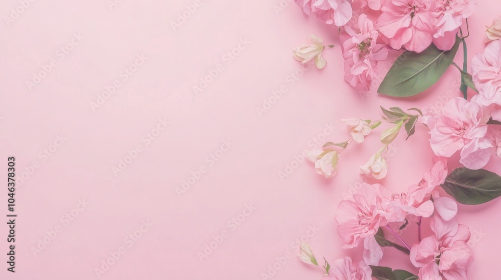Photo of, Pink background with abstract floral patterns and soft pastel colors for design, banner template Photo of, Pink background with abstract floral patterns and soft pastel colors for design, banner template