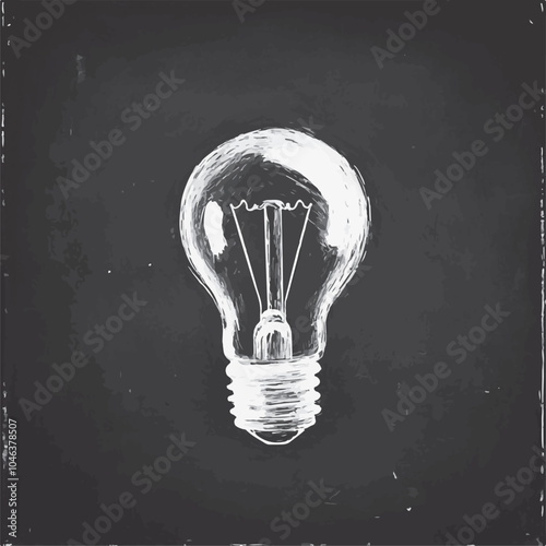 light bulb on blackboard