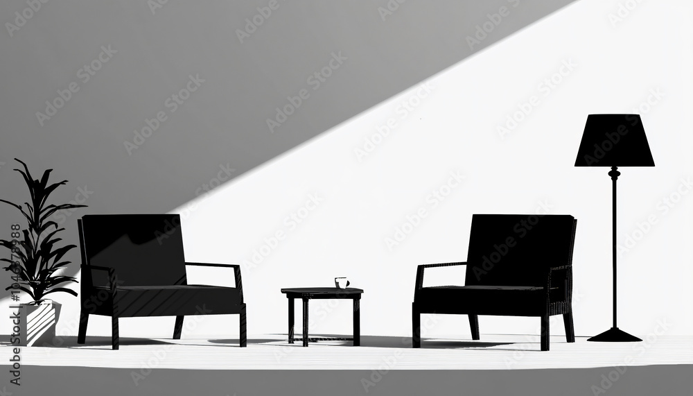 Fototapeta premium Minimalist and unique interior design in the house