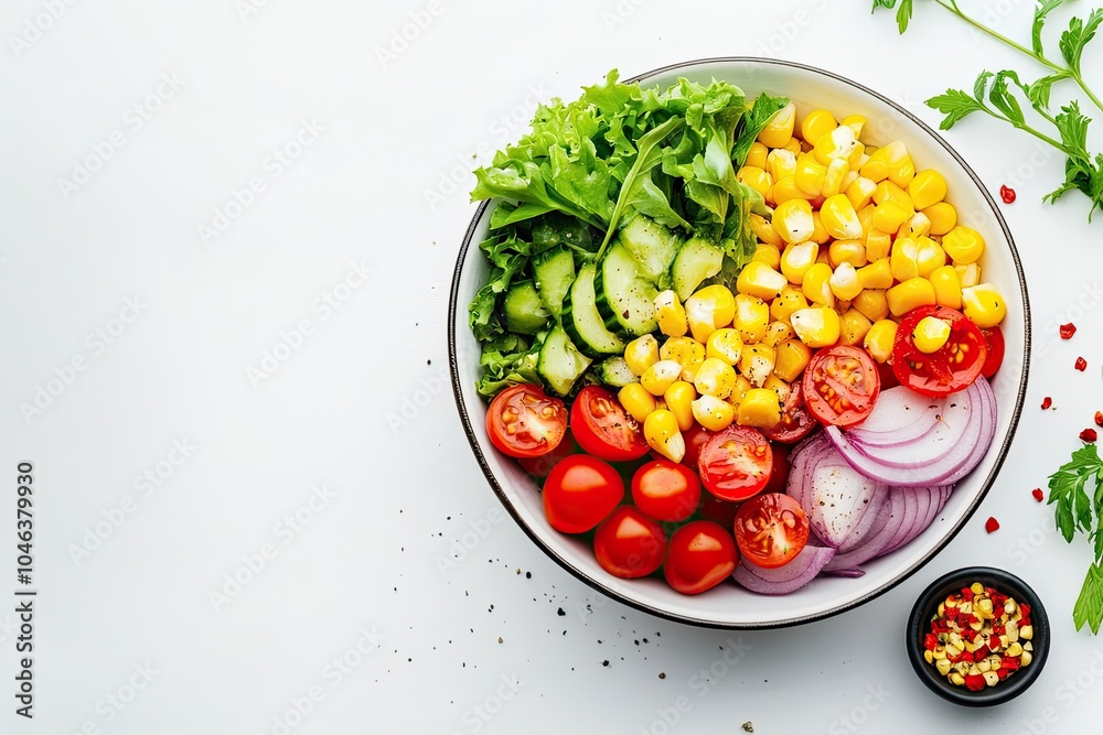 top view of corn vegetables boiled for salad isolated on white background, concept vegan food top view of corn vegetables boiled for salad isolated on white background, concept vegan food