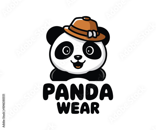 Vector illustration of panda isolated on white background.