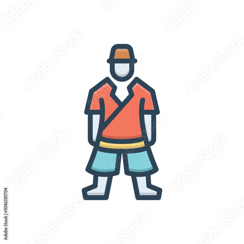 Color illustration icon for style