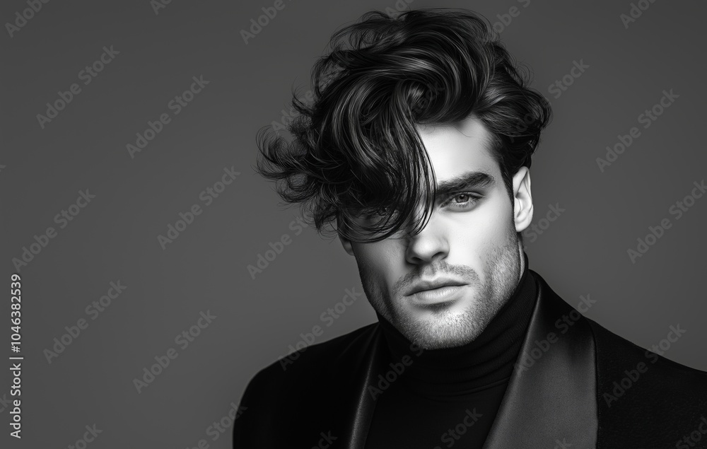 closeup portrait of handsome topless male model with beautiful eyes. Black and White. closeup portrait of handsome topless male model with beautiful eyes. Black and White.