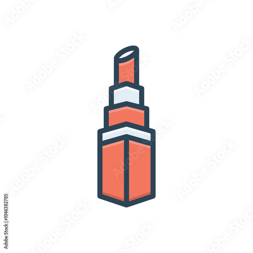 Color illustration icon for lipstick