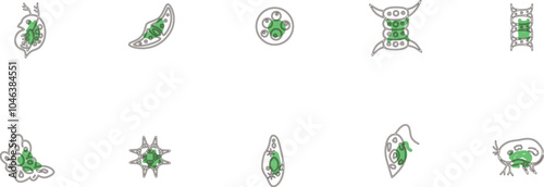 微生物アイコンセットアウトライン