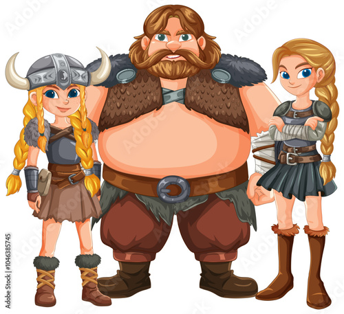 Viking Family Adventure Illustration