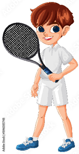 Young Tennis Player Ready to Play