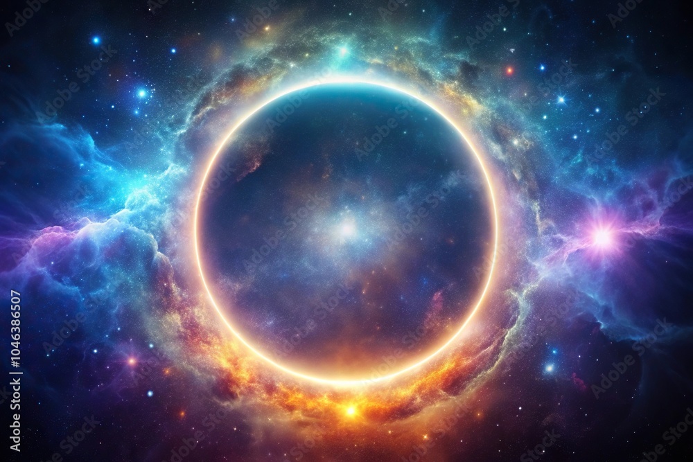 Obraz premium radiant cosmic circle gradient light dark unknown
