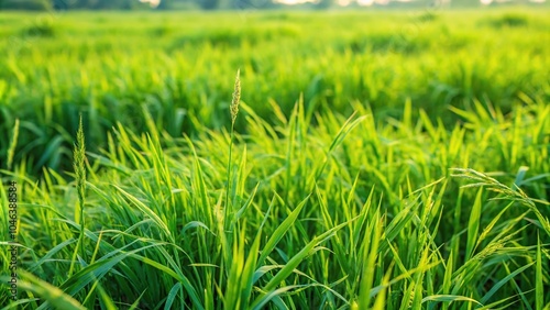 Overgrown field of paspalum notatum weed grass photo