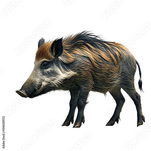 A wild boar, wild animal, PNG cut out
