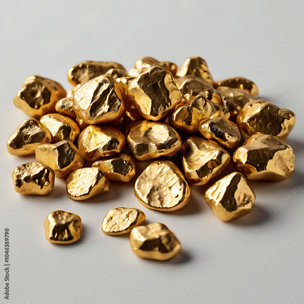 Set of gold nuggets, cut out Set of gold nuggets, cut out