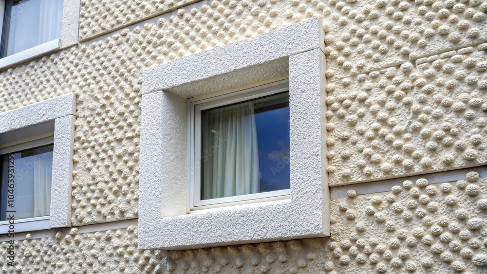 Obraz premium Styrofoam facade installation on building