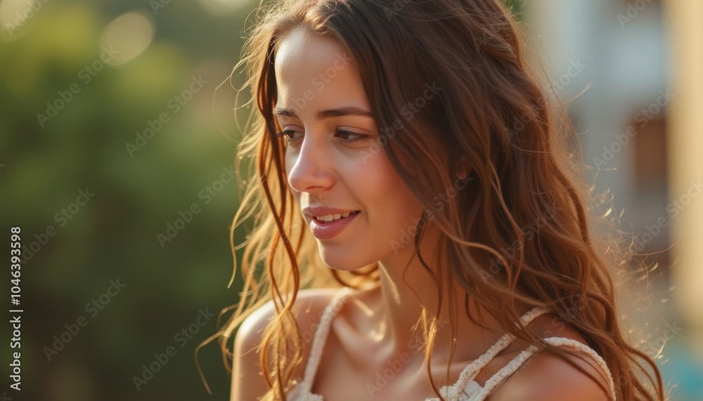 Fototapeta premium Young woman's emotional face on a simple background. An amazing portrait of youthfulness and elegance.