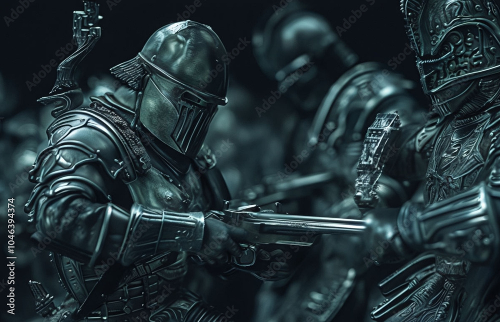 Fototapeta premium Knight with a sawed-off