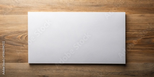 Horizontal white paper mockup with shallow depth of field