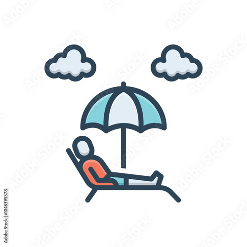 Color illustration icon for protect