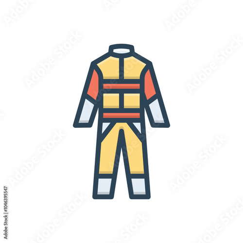 Color illustration icon for protective cloth