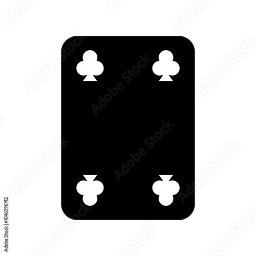 Ace Of Clubs Icon Vector Symbol Design Illustration