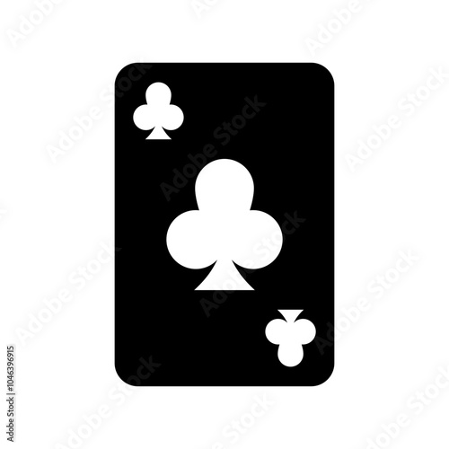 Ace Of Clubs Icon Vector Symbol Design Illustration