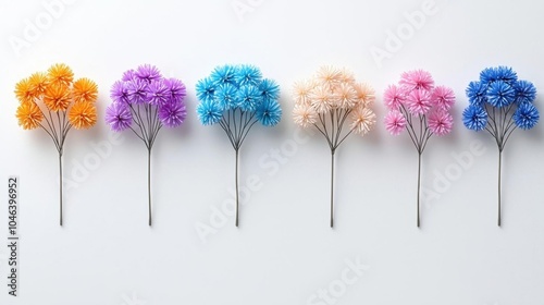 A photostock of colorful fireworks on a white background, suitable for holiday or festive themes.