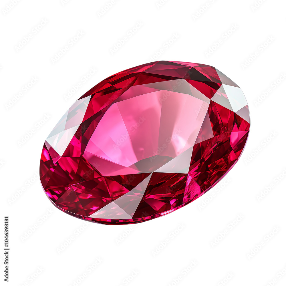 Mesmerizing Ruby Gemstone on a White Background Mesmerizing Ruby Gemstone on a White Background