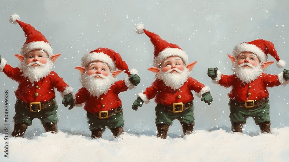 Joyful elves spread holiday cheer in a winter wonderland celebrate the magic of christmas with delightful festivities and cheerful gatherings Joyful elves spread holiday cheer in a winter wonderland celebrate the magic of christmas with delightful festivities and cheerful gatherings