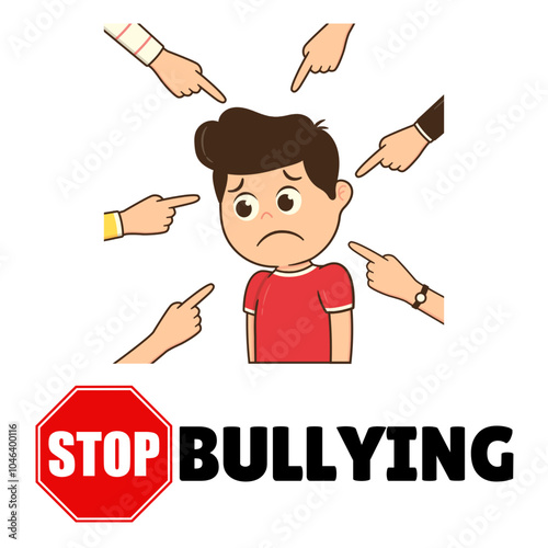 vector illustration about stop bullying at school on a transparent background