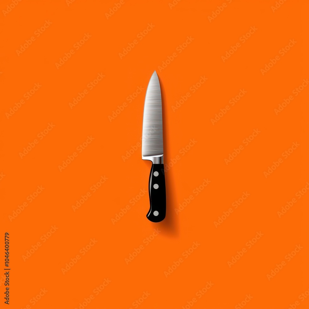 Knife On Orange Background Knife On Orange Background