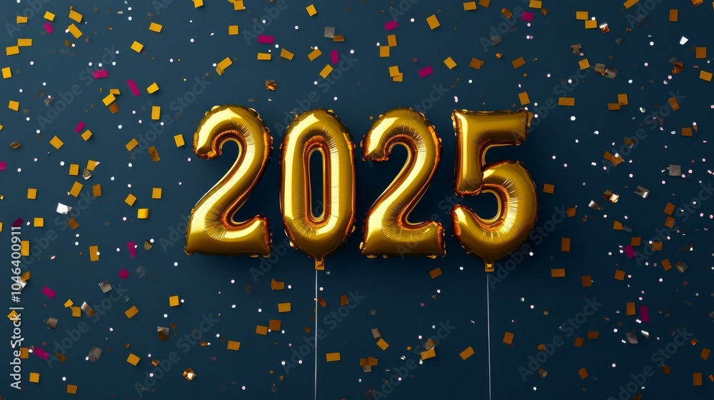 Celebrate the new year with vibrant 2025 balloons and festive confetti to ring in a joyous celebration!