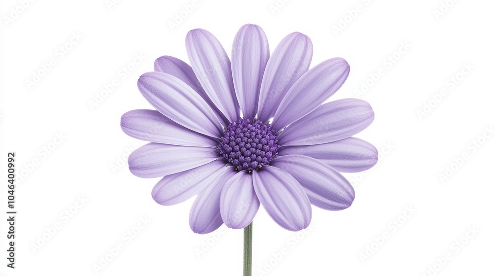 Vivid osteospermum daisy in close-up, single bloom isolated on white background, high detail for floral product ads, fresh and modern design Vivid osteospermum daisy in close-up, single bloom isolated on white background, high detail for floral product ads, fresh and modern design