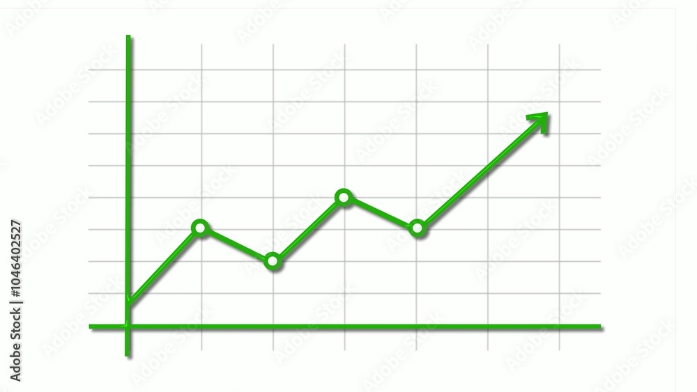 Green Line Graph Showing Upward Trend Green Line Graph Showing Upward Trend