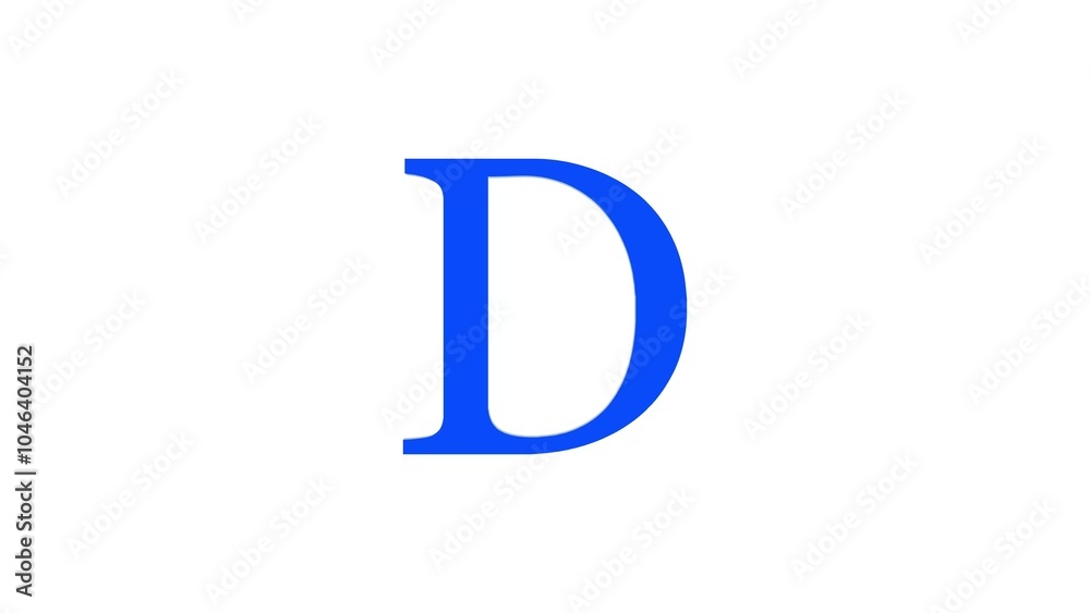 Blue Letter D on White Background Blue Letter D on White Background