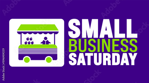 Small Business Saturday background or banner design template is observed every year in November. Holiday concept. Template for card, poster, placard, template.