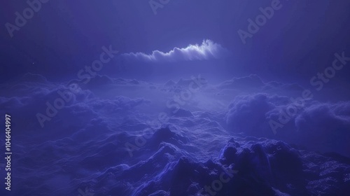 Thunderstorm showcases an abstract power. Lightning and rain fill the dark, stormy sky.