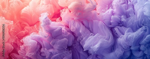 Abstract pastel-colored shapes and textures, creating a dreamy soft pink and purple background. Free copy space for banner.