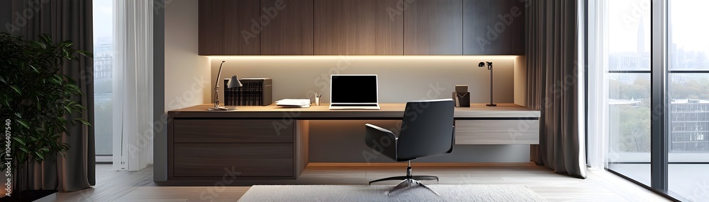 Minimalist Home Office with Laptop and Paperless Workspace Idea Minimalist Home Office with Laptop and Paperless Workspace Idea