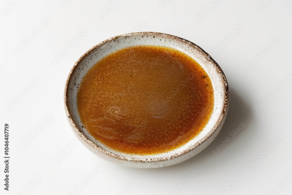 Barley miso on white plate and background Barley miso on white plate and background