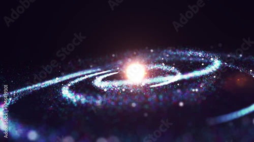 4K – 3D Beautiful Galaxy with Bright Twinkling Stars, Flying in Deep Space, Abstract View Nebula Space Universe Motion Background
