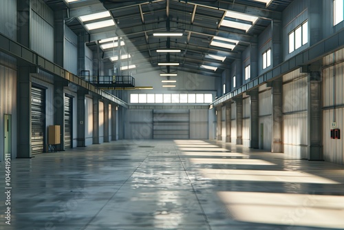 Modern and large industrial warehouse.