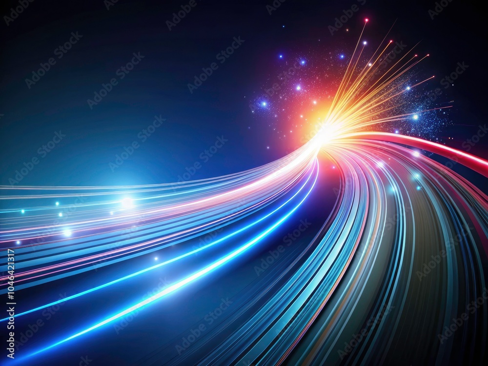 Fototapeta premium Fast Fiber Optic Internet Speed Concept - Minimalist Photography, High-Speed Connectivity, Digital Communication, Technology Innovation, Data