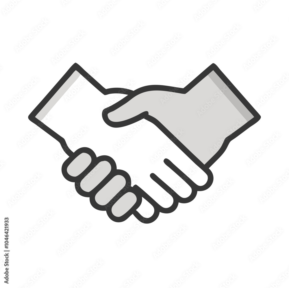 Simple Handshake Icon in Minimalist Style Simple Handshake Icon in Minimalist Style