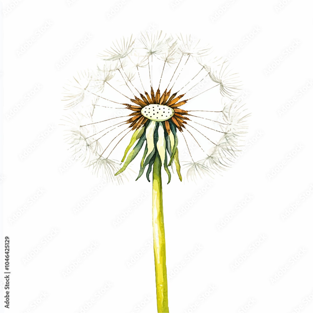 Obraz premium dandelion flower watercolor clipart illustration