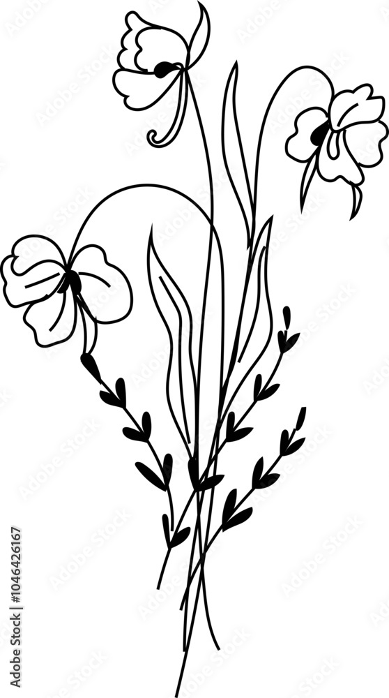 Flower doodle illustrati on white background. Flower doodle illustrati on white background.