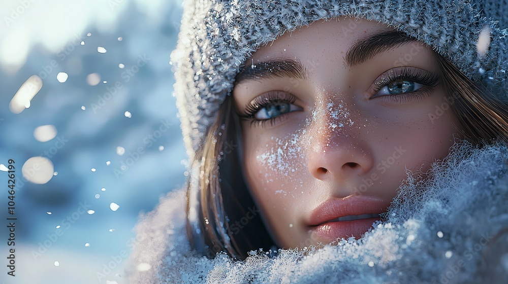 Beautiful Young Woman Enjoying in the Snow Beautiful Young Woman Enjoying in the Snow