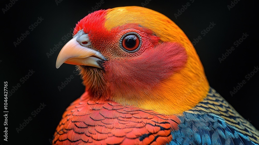 Fototapeta premium A vibrant close-up of a colorful bird showcasing its plumage.