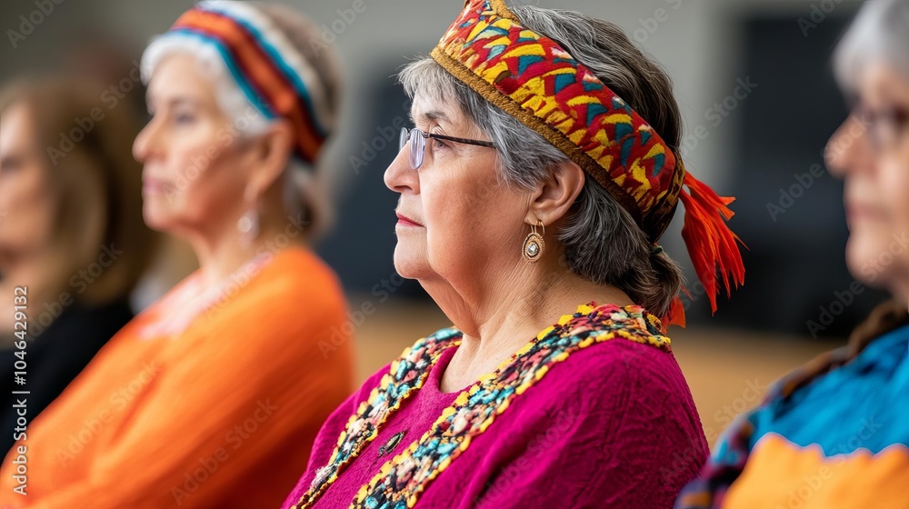 Seniors attending a traditional dance workshop, learning new steps Seniors attending a traditional dance workshop, learning new steps