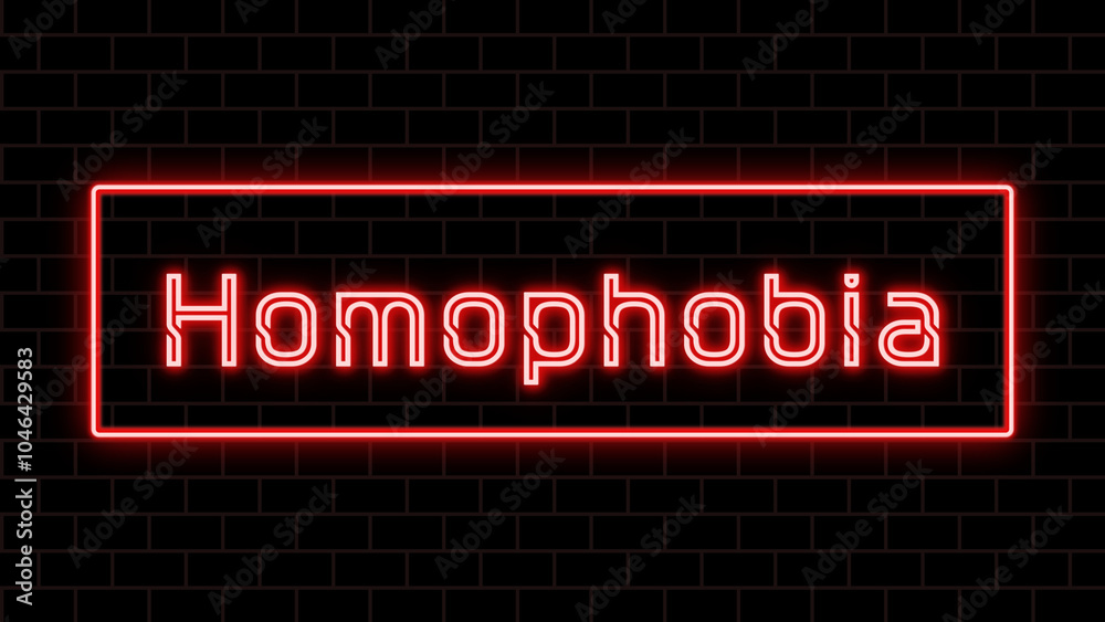 Homophobia のネオン文字 Homophobia のネオン文字